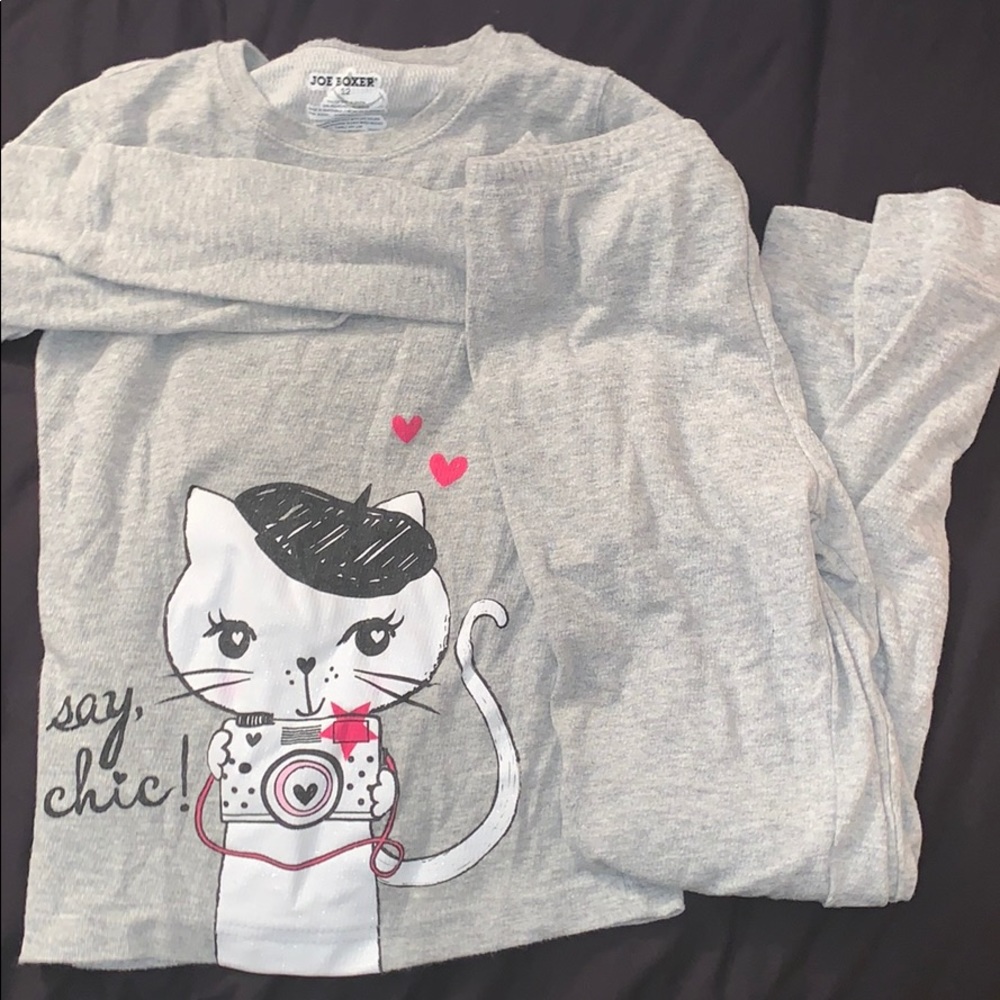 New long underwear set with cat decal
